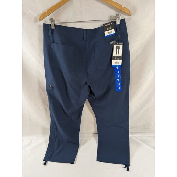 Eddie Bauer Adventurer Stretch Ripstop Crop Blue Pants Womens Sz 10 NWT - Picture 3 of 4